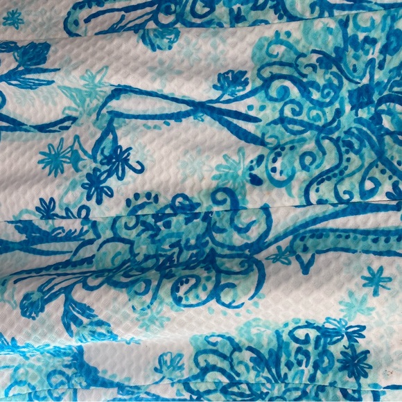 Lilly Pulitzer Pearl Lace Crochet Halter Neck Shift Resort White Blue Dress - Picture 5 of 11